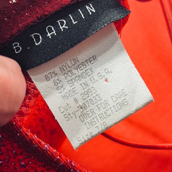 VTG Y2K B. Darlin Gown BabyDoll Fuchsia Sparkle Pageant Holiday Maxi Evening 7/8 - Picture 7 of 8